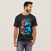 Capybara die videogames speelt dier knaagdier lief t-shirt (Voorkant volledig)