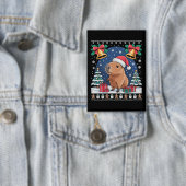 Capybara Dierenliefhebber Kerstcadeau Lelijke Capy Button (Insitu)