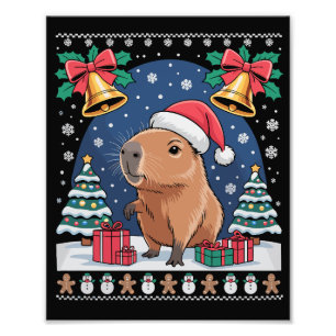 Capybara Dierenliefhebber Kerstcadeau Lelijke Capy Foto Afdruk