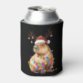 Capybara Dierenliefhebber Kerstverlichting Cappy K Blikjeskoeler (Blikje Voorkant)