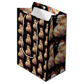 Capybara Dierenliefhebber Kerstverlichting Cappy K Medium Cadeauzakje (Voorkant Gekanteld)