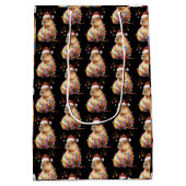 Capybara Dierenliefhebber Kerstverlichting Cappy K Medium Cadeauzakje (Achterkant)