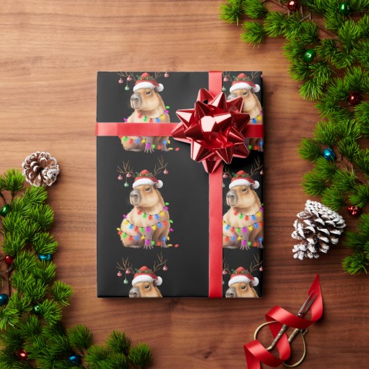 Capybara Dierenvriend kerstverlichting Cappy Xmas Cadeaupapier (Feestdagen Geschenken)