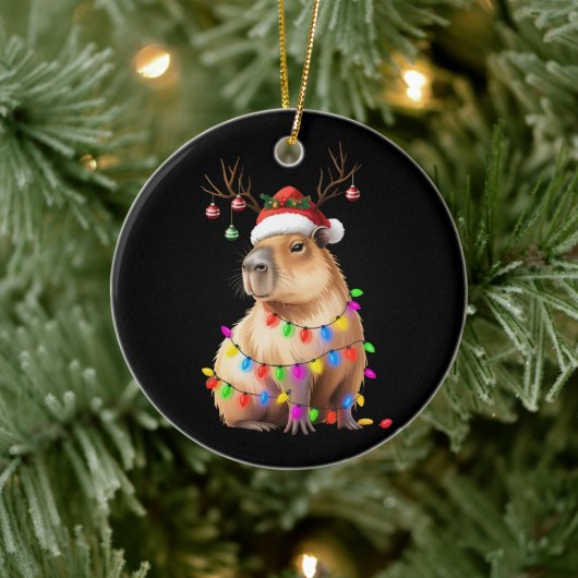 Capybara Dierenvriend kerstverlichting Cappy Xmas Keramisch Ornament (Boom)