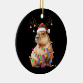 Capybara Dierenvriend kerstverlichting Cappy Xmas Keramisch Ornament (Rechts)