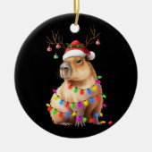 Capybara Dierenvriend kerstverlichting Cappy Xmas Keramisch Ornament (Voorkant)