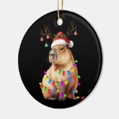 Capybara Dierenvriend kerstverlichting Cappy Xmas Keramisch Ornament (Links)