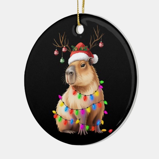 Capybara Dierenvriend kerstverlichting Cappy Xmas Keramisch Ornament (Links)