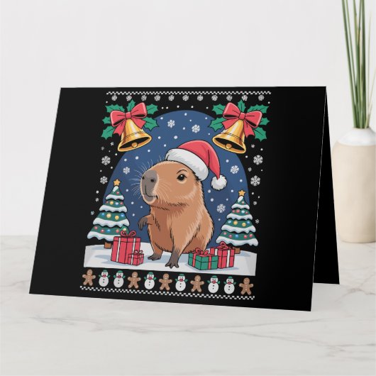 Capybara Dierenvriend Xmas Cadeau Lelijk Capybara Kaart (Voorkant)