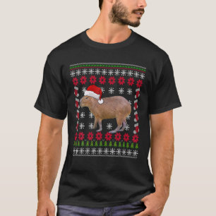 Capybara Dierenvriend Xmas Santa Hat Ugly Capybara T-shirt