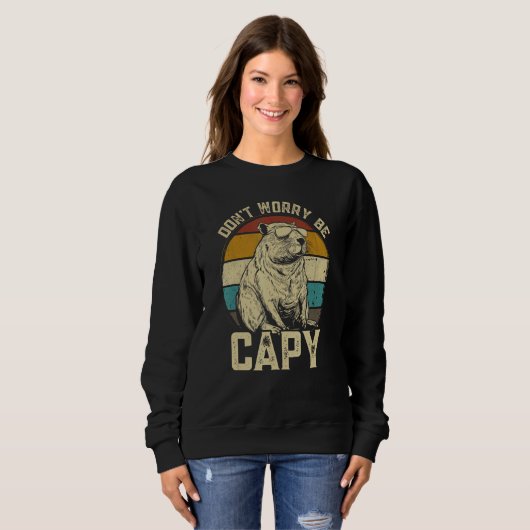 Capybara Dont Be Worry Be Capy  animal Capybara Trui (Voorkant volledig)