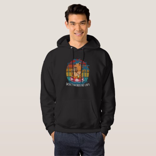Capybara  Don't Worry Be Capy Capybara Hoodie (Voorkant volledig)
