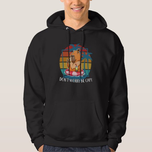 Capybara  Don't Worry Be Capy Capybara Hoodie (Voorkant)