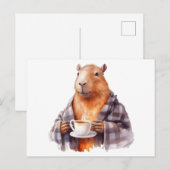 Capybara drink thee briefkaart (Voorkant / Achterkant)