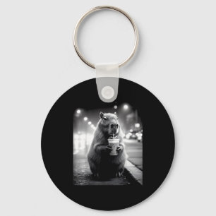 Capybara drinkt ijskoude koffie funny animals meme sleutelhanger