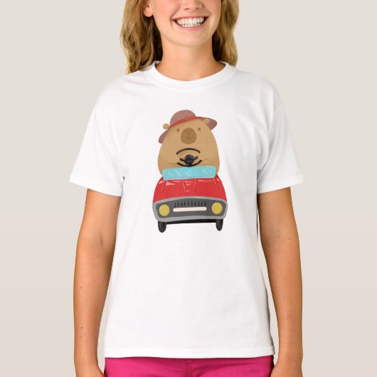 Capybara Driving T-shirt (Voorkant)
