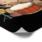 Capybara Drummer Spelen Drums Knaagdieren Funny Ca Poster (Hoek)