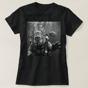 Capybara Duiker Onderwater Selfie Illustratie T-shirt