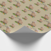 Capybara Easter Cute Bunny Funny Cadeaupapier (Hoek)