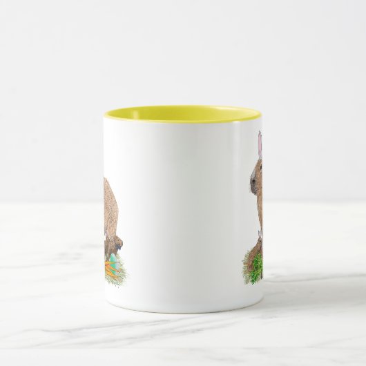 Capybara Easter Cute Bunny Funny Mok (Midden)