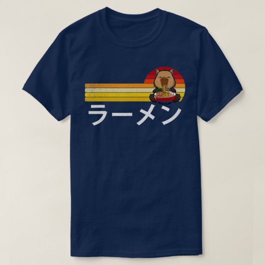 Capybara Eating Ramen Funny Japanese Food Capibara T-shirt (Design voorkant)