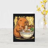 Capybara Eating Ramen Noodles  Kaart (Gele Bloem)