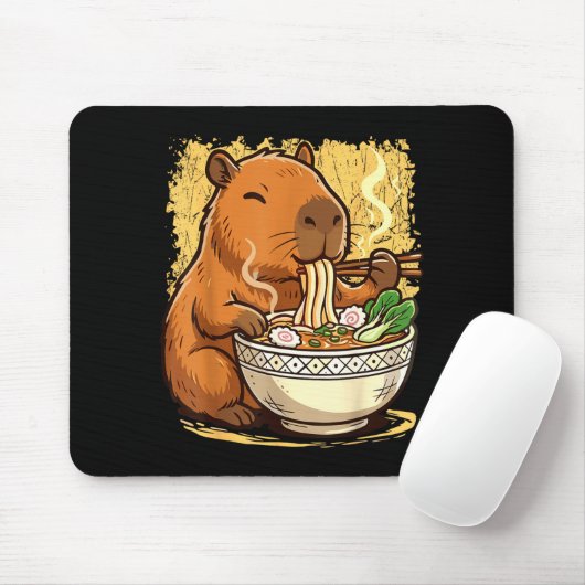 Capybara Eating Ramen Noodles  Muismat (Met muis)