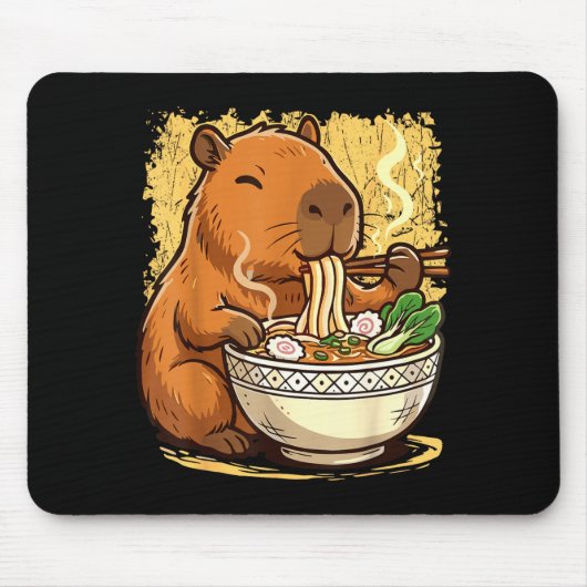 Capybara Eating Ramen Noodles  Muismat (Voorkant)