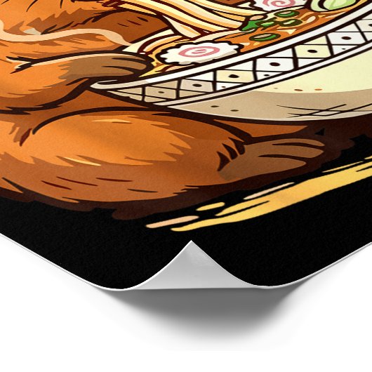 Capybara Eating Ramen Noodles Poster (Hoek)