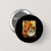 Capybara Eating Ramen Noodles  Ronde Button 5,7 Cm (Voorkant /achterkant)