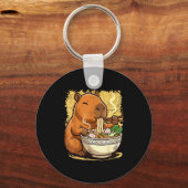 Capybara Eating Ramen Noodles  Sleutelhanger (Voorkant)