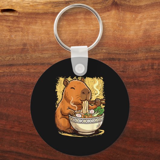 Capybara Eating Ramen Noodles  Sleutelhanger (Voorkant)