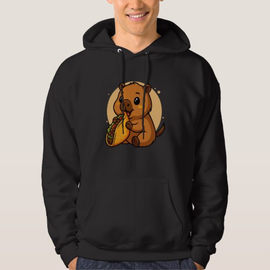 Capybara Eating Taco Mexican Capybara Kawaii Anime Hoodie (Voorkant)
