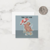 Capybara Eating Yogurt Notitiekaartje (Voorkant / Achterkant in situ)