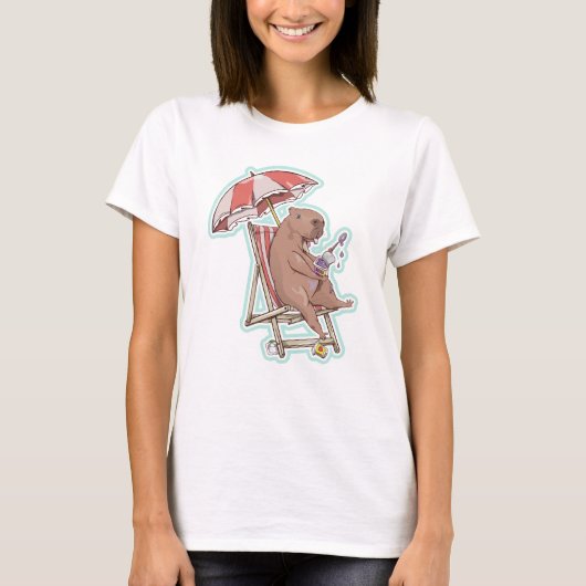 Capybara Eating Yogurt T-shirt (Voorkant)