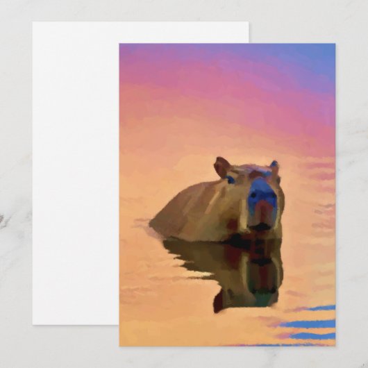 Capybara Eenvoud Ontspanningsdag Feestdagenkaart (Voorkant / Achterkant)
