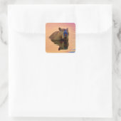 Capybara Eenvoud Rustig Meer Vierkante Sticker (Tas)
