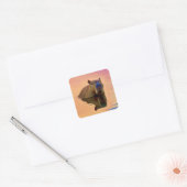 Capybara Eenvoud Rustig Meer Vierkante Sticker (Envelop)