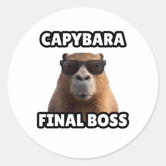 Capybara Eindbaas Grappige Sticker (Voorkant)