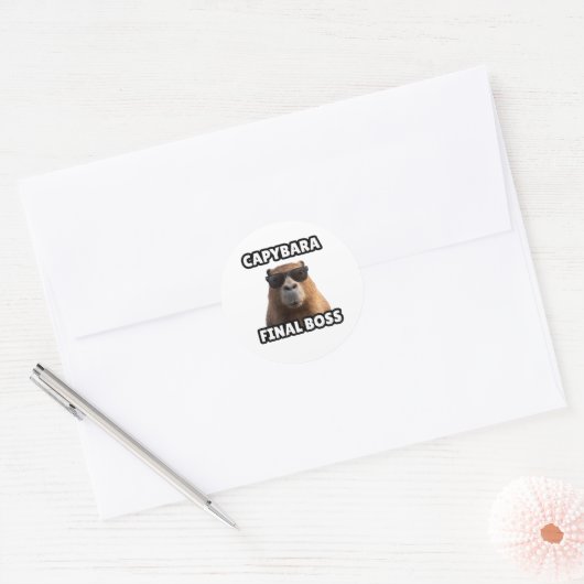 Capybara Eindbaas Grappige Sticker (Envelop)