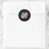 Capybara en Axolotl Ronde Sticker (Tas)