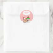 Capybara en Snowman Schattige vrolijk kerstfeest Ronde Sticker (Tas)