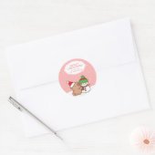 Capybara en Snowman Schattige vrolijk kerstfeest Ronde Sticker (Envelop)