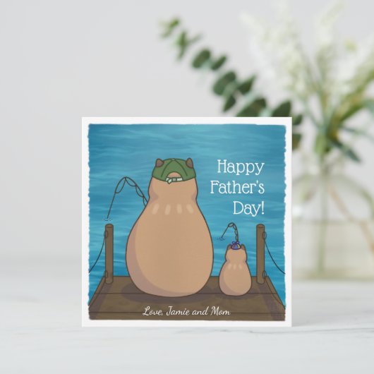 Capybara en Son Personalized Vaderdag Kaart (Staand voorkant)