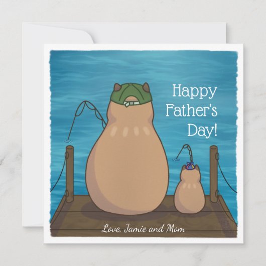 Capybara en Son Personalized Vaderdag Kaart (Voorkant)