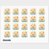 Capybara en Vogel Vriend Vierkante Sticker (Vel)