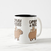 Capybara en vrienden Mok | Leuke dierlijke koffie (Voorkant rechts)