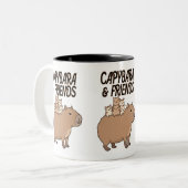 Capybara en vrienden Mok | Leuke dierlijke koffie (Voorkant links)