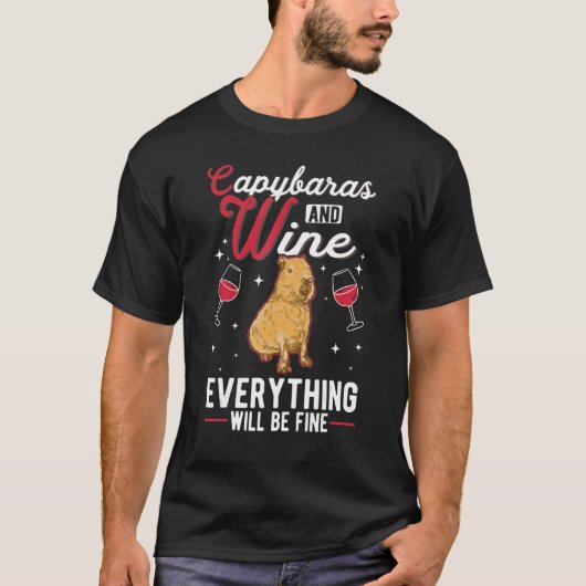 Capybara en Wine Capybara T-shirt (Voorkant)