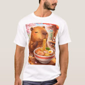 Capybara enjoying Ramen T-shirt (Voorkant)